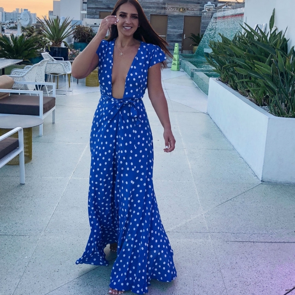 Tularosa polka dot wrap dress Small